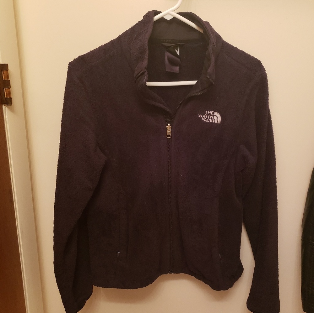 North Face black fuzzy jacket